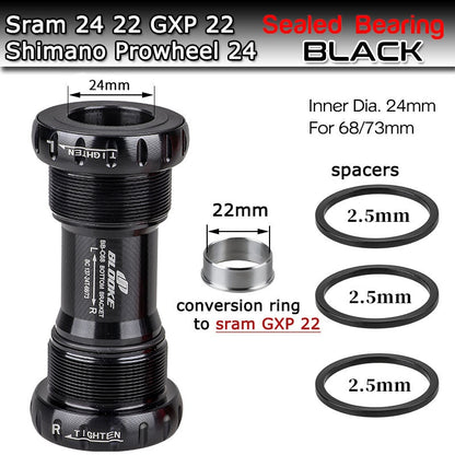 BLOOKE BB-68/73mm Aluminum MTB Sealed Ceramic Bottom Bracket