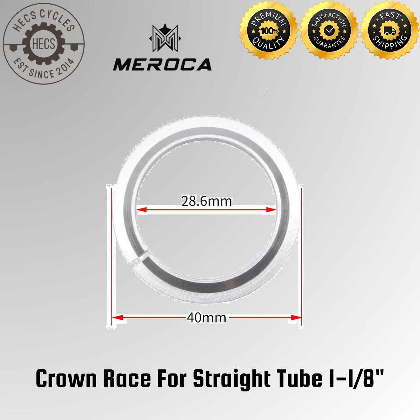 Crown Race Straight Tube 1-1/8"