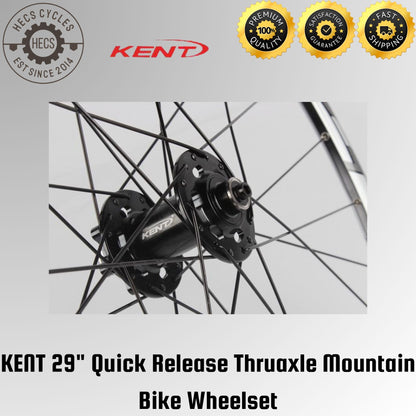 KENT 29" Quick Release Thruaxle Mountain Bike Wheelset