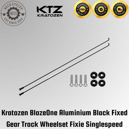 Kratozen BlazeOne Aluminium Black Fixed Gear Track Wheelset