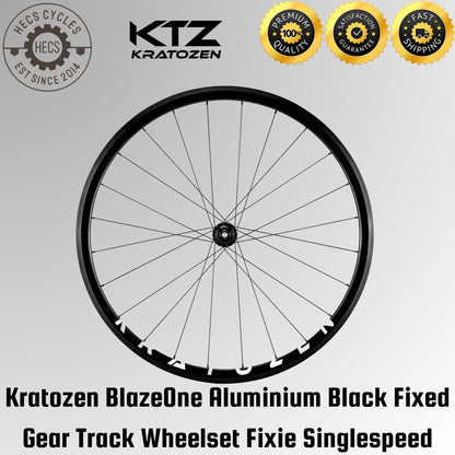 Kratozen BlazeOne Aluminium Black Fixed Gear Track Wheelset