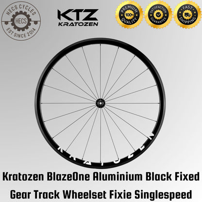 Kratozen BlazeOne Aluminium Black Fixed Gear Track Wheelset