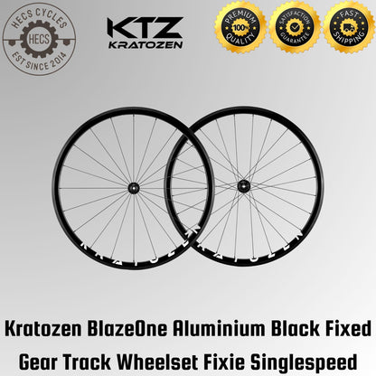 Kratozen BlazeOne Aluminium Black Fixed Gear Track Wheelset