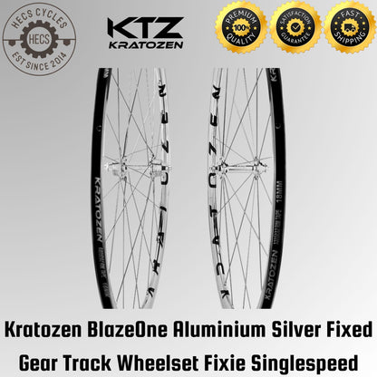 Kratozen BlazeOne Aluminium Silver Fixed Gear Track Wheelset