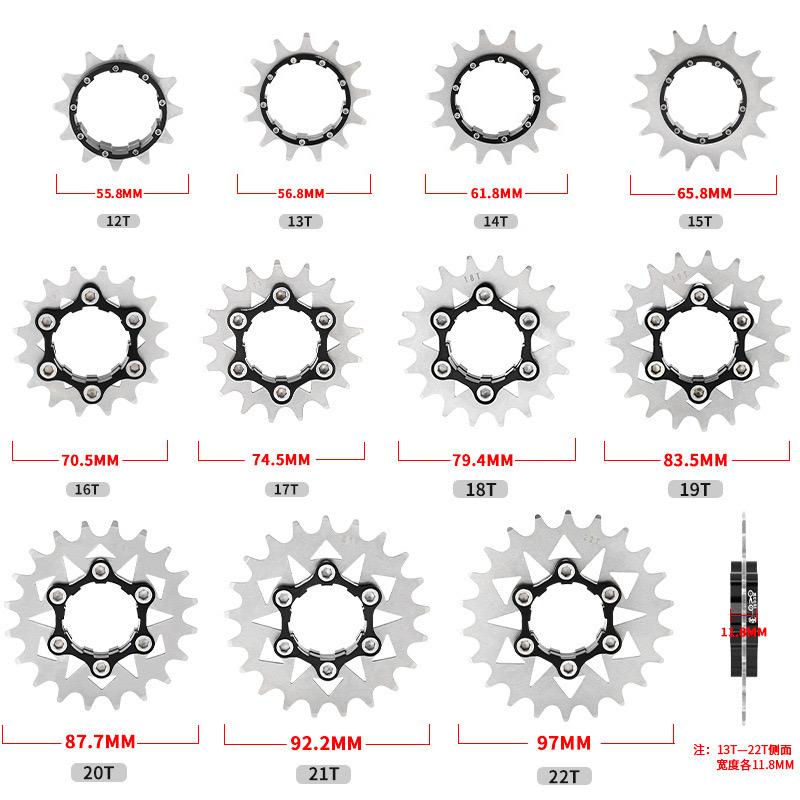 MUQZI Single Speed Conversion Kit 12T 13T 14T 15T 16T 17T 18T 19T 20T 21T 22T Single Speed Cassette One Speed Cog