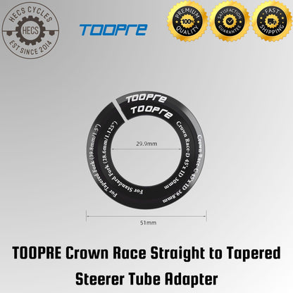 TOOPRE Crown Race Straight to Tapered Steerer Fork Tube Adapter