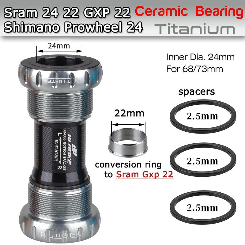 BLOOKE BB-68/73mm Aluminum MTB Sealed Ceramic Bottom Bracket